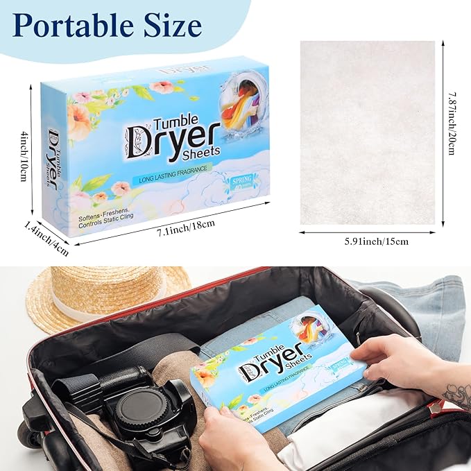 12 Pack Dryer Sheets Bulk Fabric Softener Dryer Sheets Fabric Softener Plant Formula Organic Naturally Softens and Removes Static Cling, 40 Count