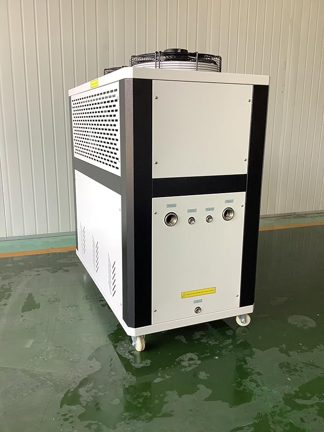 5HP Industrial Water Chiller, Air-Cooled Cold Water Machine with R407C Refrigerant, 60,736 BTU Cooling Capacity, 460V 3-Phase 60hz Precision Temperature Control, High Reliability