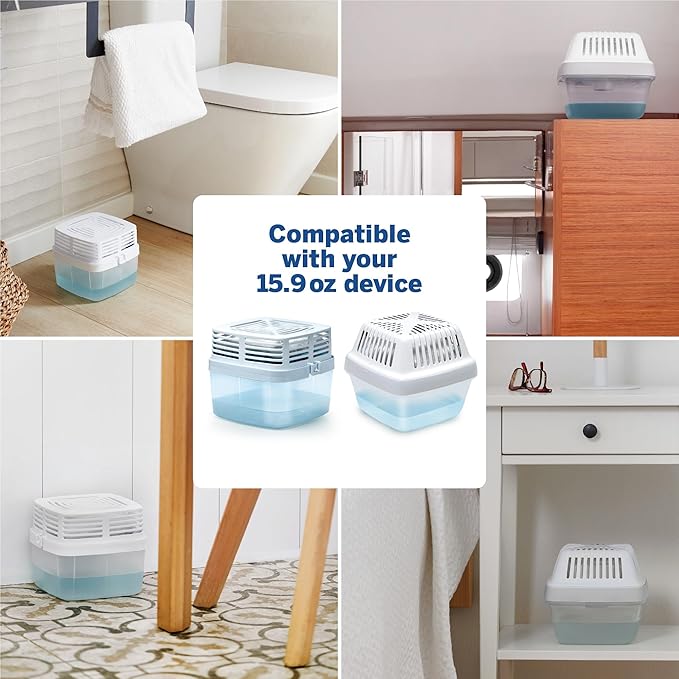 HUMYDRY® Bundle containing 4 refills 15.9oz Moisture Absorber Refill Pouches, unscented, medium room dehumidifier refills for spaces up to 200 sq.ft.