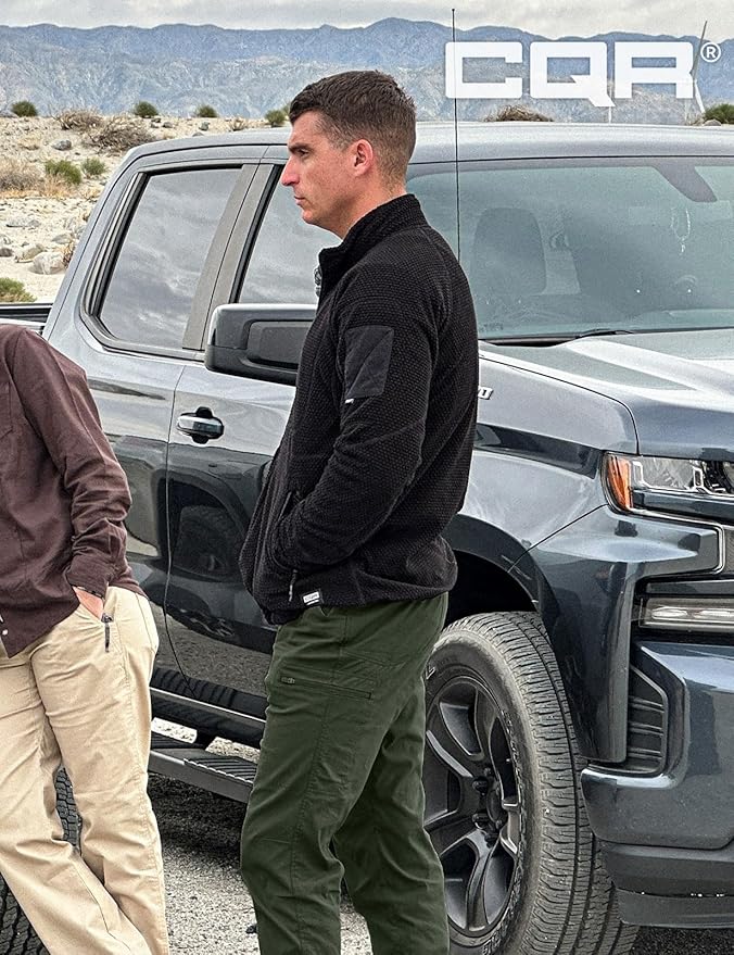 CQR Men's Vent Stretch Pants, Quick Dry Lightweight Casual Cargo Pants, Water Resistant Straight-Fit Utility Work Pants