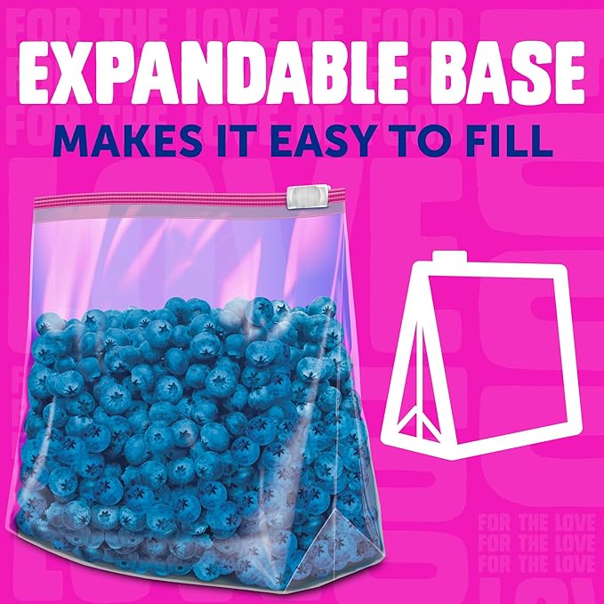 Ziploc Gallon Food Storage Slider Bags, Power Shield Technology for More Durability, 104 Bags Total