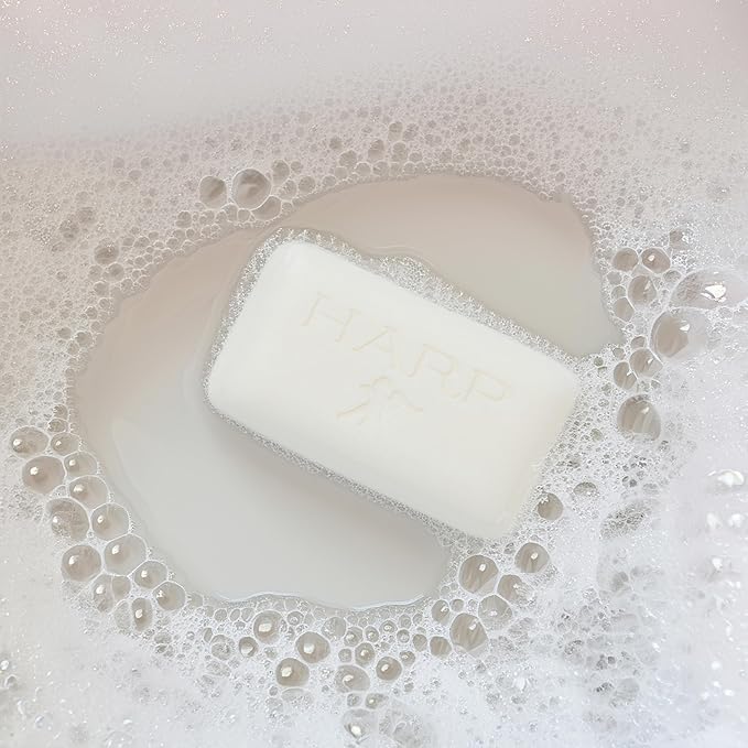 HARP pH-Balanced (5.0-6.0) Exfoliating Body Wash Bar - FRAGRANCE FREE. Bamboo Powder Exfoliation -the perfect consistency. Soap/Lye/Preservative/Dye/Masking agent-Free. Non-comedogenic. 5oz