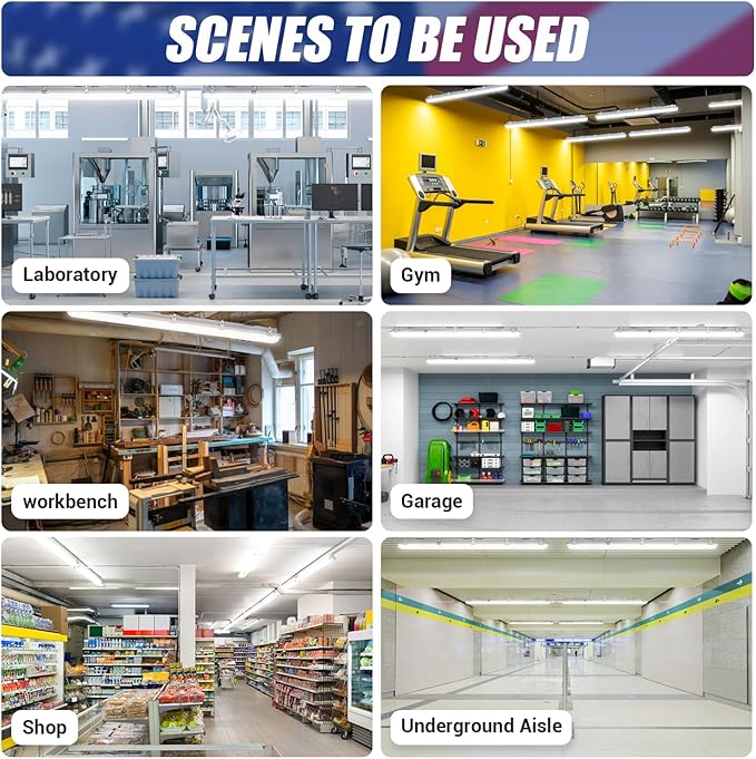 4FT LED Vapor Tight Light 60W/50W/40W,4000K/5000K/6000K CCT Selectable 7800lm (150W Eq.) IP65 Waterproof Outdoor Shop Light LED Vapor Proof Fixture for Car Wash, Parking Lot, Garage 1-Pack