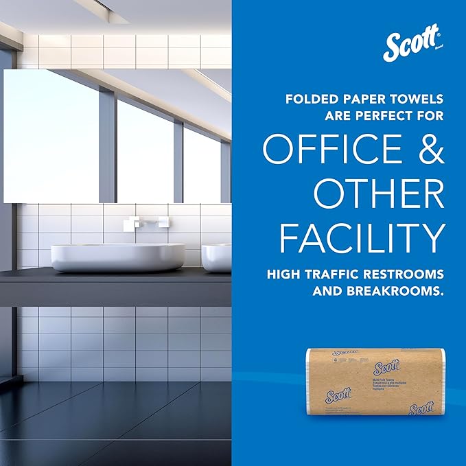 Scott Professional Universal Multifold Paper Towels, Bulk (01840), Absorbency Pockets, White, 9.2'x9.4' Towel, Compressed, Compact (250 Sheets/Pack, 16 Packs/Case, 4,000 Sheet Total)