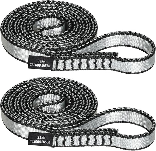 18MM Nylon Climbing Sling Runner - 23KN CE2008/EN566 Certified Outdoor Climbing Webbing for Rock Climbing, Rappelling, Mountaineering, Swing Gear, Outdoor Adventures & Emergency Anchoring