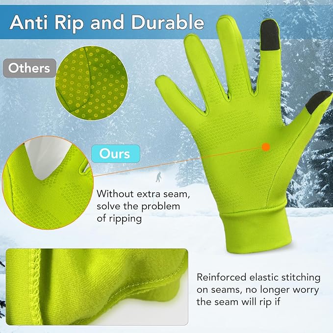 Unigear Lightweight Running Gloves, Touch Screen Anti-Slip Warm Gloves Liners for Cycling Biking Sporting Driving for Men Women