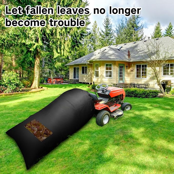 Patelai 2 Pcs 2025 New Lawn Tractor Leaf Bag 420d Grass Catcher Bag for Riding Lawn Mower, 78.7 x 52 Inch Large Capacity Grass Catcher for Leaf Collection Heavy Duty Material Collection(Black)