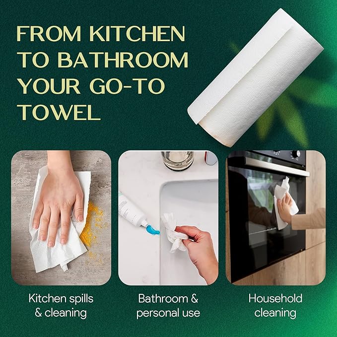 Premium Bamboo Paper Towels - Eco-Conscious, 2-Ply, 75 Sheets/Roll - Pack of 6 Rolls - 36 Rolls Per Case - Super Absorbent & Sustainable | Palm Naki (75 Sheet Case of 36)