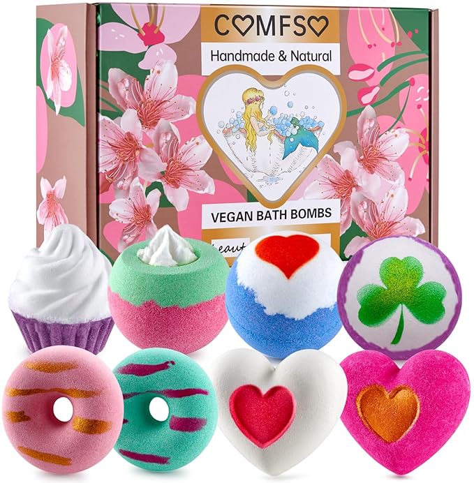 Bath Bombs for Girls - Bath Bombs, Christmas Day Gifts for Women Kids, Bubble Bath, Handmade Bath Bomb Gift Set Bathbombs Relaxing Spa Gifts Basket for Her Wife Mom Birthday Thanksgiving