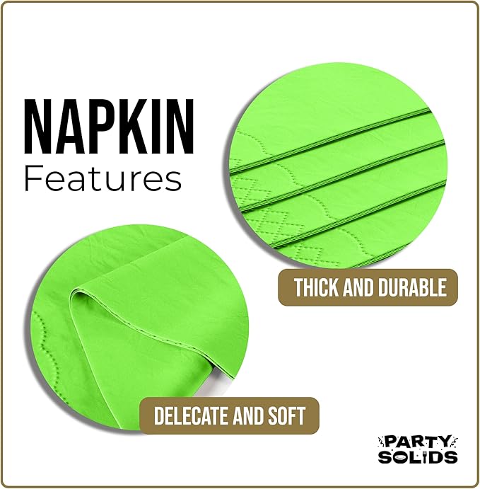 Lime Green Dinner Napkins Disposable 8" x 4" Folded - 40 Pcs 2 Ply Lime Green Napkins Disposable Paper Guest Towels for Bathrooms, Dinners, Everyday Parties & Party Supplies