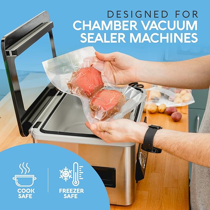 Avid Armor Chamber Vacuum Sealer Bags – Heavy Duty, BPA-Free, Pre-Cut Chamber Vacuum Bags for Food Preservation, Freezer Storage, Sous Vide and more, 250/Pack (11x10) – Multi-Use Vacuum Bags