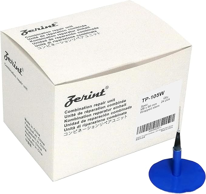 TP-105W Combination Repair Unit, Tire Repair Patch Plug 3/8" x 2 3/8" Wrapped stem 24 pcs