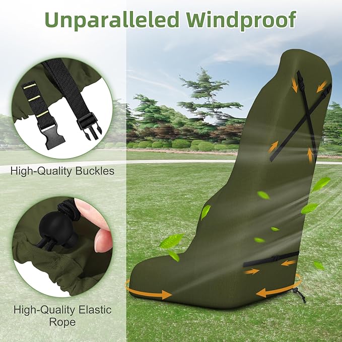 Push Mower Cover, 600D Heavy Duty Waterproof Lawn Mower Cover, Outdoor Lawnmower Cover Universal with Drawstring & Cover Storage Bag (78×23×50 Inch/Green)
