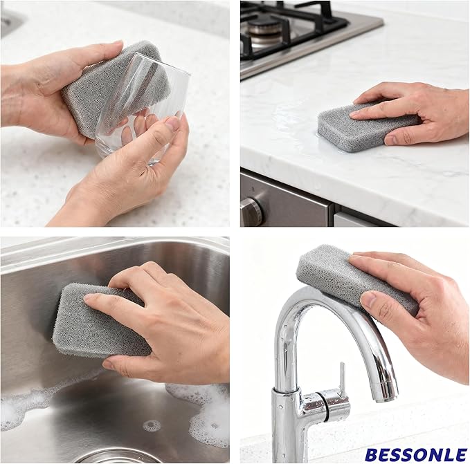 8 Pack Silicone Scrubbing Sponges, Heavy-Duty, Non-Scratch Kitchen Sponges - Reusable, Odor-Free, Perfect as for Cleaning Dishes, Non-Stick, Countertops (Grey)