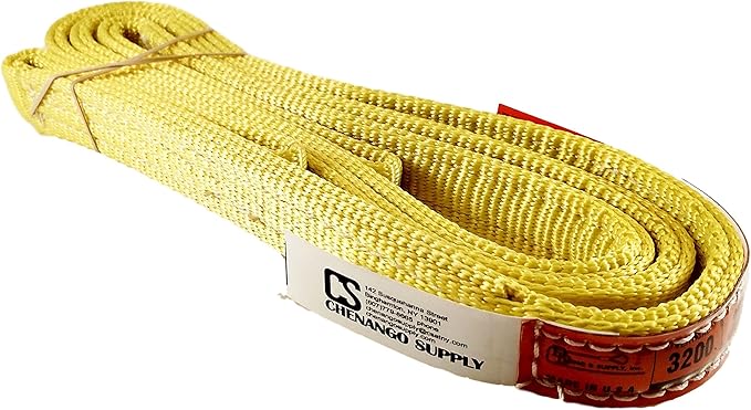 DD Sling. Multiple Sizes in Listing! (USA Made) 1" x 8', 2 Ply, Nylon Lifting Slings, Eye & Eye, Heavy Duty (900 Webbing), 3,200 lbs Vertical, 2,600 Choker, 6,400 Basket (USA Made Nylon) (1" x8')