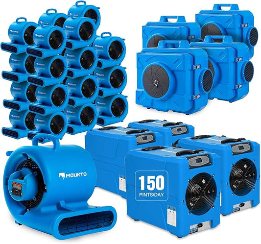MOUNTO Water Damage Restoration Combo Package Deals (24xAir Mover, 4x Air Scrubber, 4x LGR Dehumidifiers)