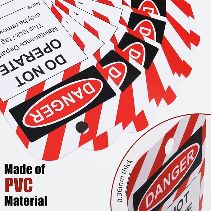 50 Lockout Tagout Tags with 50 Zip Ties OSHA Compliant Loto Tag, Out of Service & Do Not Operate Lock Out Tag Out Labels for Equipment Repair/Machine Safety