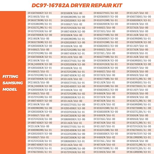 2025 Upgraded Dryer Repair Kit by Beaquicy Replacement for Samsung Dryer Includes DC97-16782A Samsung Dryer Roller, 6602-001655/5ph2337 Dryer Belt, DC93-00634A Idler Pulley and DC61-01215B Spring