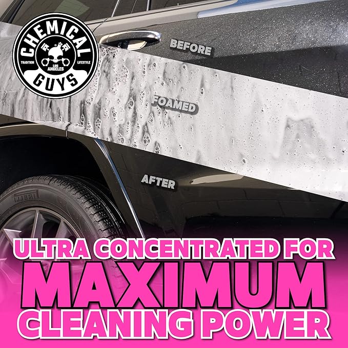 Chemical Guys Mr. Pink Foaming Car Wash Soap, High-Suds pH-Balanced Car Shampoo, Safe for Wax & Sealants, Works with Foam Cannons & Bucket Wash, Safe on All Paint Finishes, 64 oz, Candy Scent