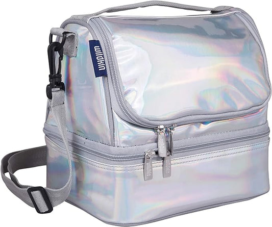 Wildkin Two Compartment Insulated Lunch Bag for Kids – School & Travel Ready - Holographic