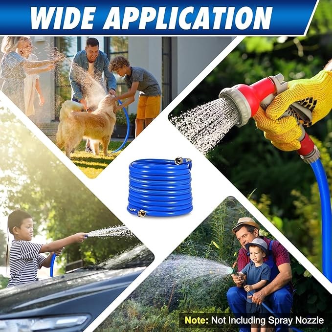 TOOLCY Garden Hose 25 ft x 5/8", Water Hose Heavy Duty, All-weather, Leakproof, Durable Gardening Hose with Swivel Male & Female Fittings, Lightweight Garden Hoses for Yard, Outdoor, Lawn