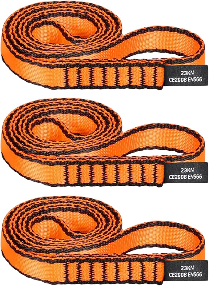 18MM Nylon Climbing Sling Runner - 23KN CE2008/EN566 Certified Outdoor Climbing Webbing for Rock Climbing, Rappelling, Mountaineering, Swing Gear, Outdoor Adventures & Emergency Anchoring