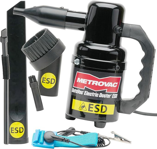MetroVac DataVac ED-500-ESD Electric Air Duster | Antistatic Computer Air Blower for PC Cleaning with Accessories