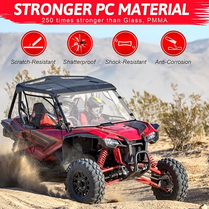 StarknightMT Talon 1000 Windshield (2019-2025), Scratch-Resistant Clear PC Front Windscreen Compatible with Talon 1000X/1000R/1000X4 UTV Accessories