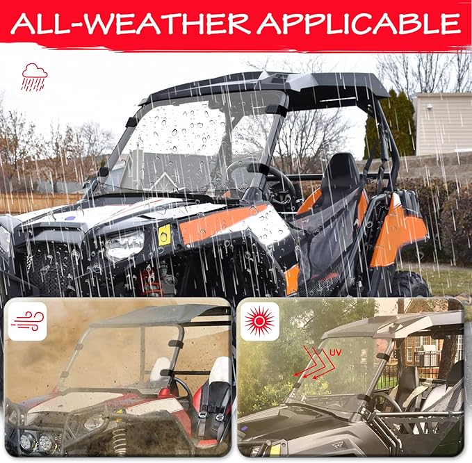 StarknightMT Scratch-Resistant UTV Front Full Windshield Compatible with Polaris RZR 800 S 800 2008-2014, 4 800 2010-2014, 900 XP 2011-2013, 4 900 2012-2014, 570 2012-2018