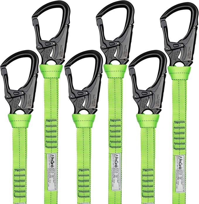 Arborist Speedline Kit - Lightweight, Durable 7075 Aluminum Snaphook, Resilient 1" Nylon Webbing, 29kN Sling Strength, 26" Six Pack