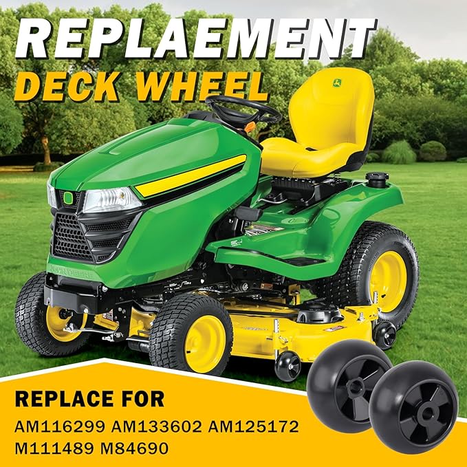 Lawn Mower Deck Wheels 2 Pack 5" Anti Scalp Deck Wheels Kit Replace for John Deere AM116299 AM125172 AM133602 M111489 Replace for MTD 734-04039 753-04856 734-3058