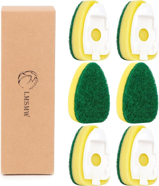 Non-Scratch Dish Wand Sponge Refills, Non-Scratch Dishwand Replacement Heads, Scratch-Free Soap Dispensing Scrubber Pads, Zero-Scratch Scrub Sponge Refills, Safe for Nonstick Cookware Kitchen Surfaces