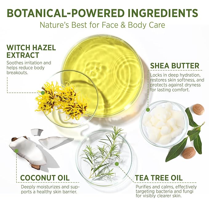 Roycederm Tea Tree Antifungal Body Wash & Soap: Bundle for Body Odor, Back Acne, Folliculitis, Tinea Versicolor, Jock Itch, Athlete’s Foot, and Ringworm - Cleansing with tea tree oil for Men & Women