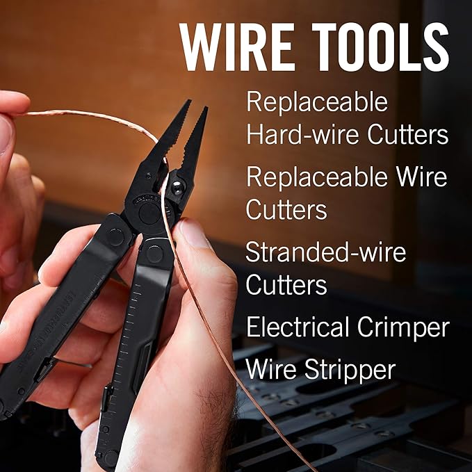 LEATHERMAN, Rebar Multitool with Premium Replaceable Wire Cutters and Saw, Black
