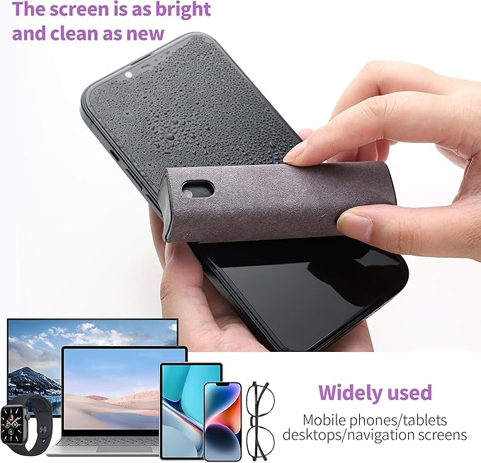 Screen Cleaner Kit 4 Pcs, Two in One Screen Cleaner Spray and Wipe, Touchscreen Mist Cleaner Spray Bottle for Phone/Laptop/Tablet/TV/Monitor/Car Screens