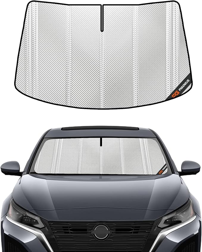 Windshield Sun Shade for Nissan Altima 2013-2018. Full Coverage Rearview Mirror Shade for Ultimate Protection