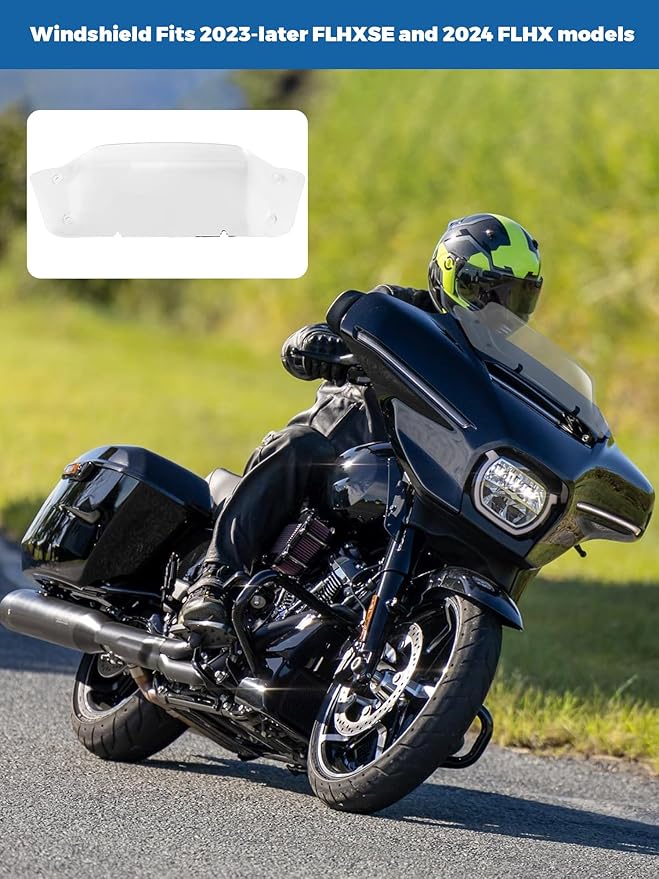 5" Windshield Windscreen Wind Splitter Compatible for Harley Davidson CVO Street Glide FLHXSE 2023-2024, Street Glide FLHX 2024-Later, Clear (Vertical 5", Horizontal 7")