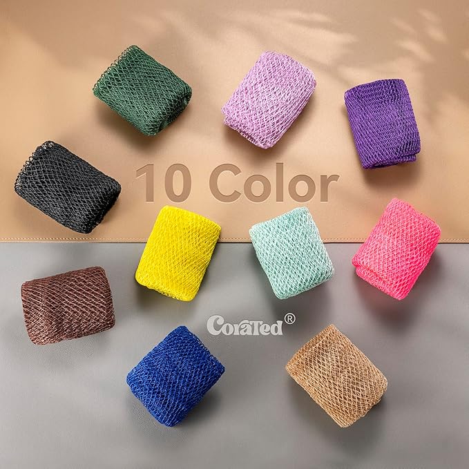 CORATED African Net Sponge Authentic, Shower Loofah Exfoliating Bath Sponge, Body Scrubber for Women and Men Daily Use Body Care, Travel Portable Bath Accessories for Bathroom (Black & Dark Green)