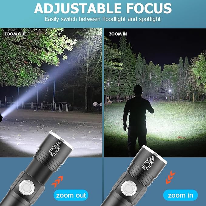 NAKCNM 8-Pack Rechargeable LED Flashlights, Super Bright Pocket-Sized Flashlight with USB Charging Port, EDC Flash Light for Home, Camping, Emergency