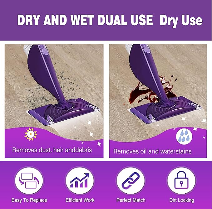 46 Mopping Pad Refill Compatible with Swiffer Wet Jet Mop, Disposable Multi Surface Wetjet Hardwood Floor Cleaner Spray Mop Pads Refills