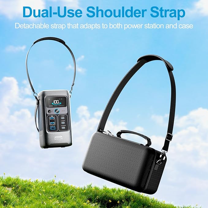 ProCase Hard Travel Case for Anker SOLIX C200 DC/MARBERO 88Wh Power Bank Station, Outdoor Carrying Storage Bag for 192Wh 60,000mAh Portable Power Station 200W Solar Generator with Adjustable Strap