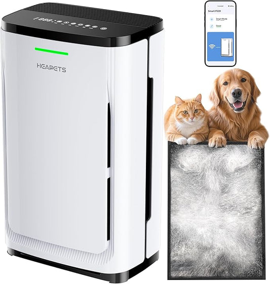 Large Pet Air Purifier for Home up to 4200 sq ft, Suck up Floating Cat Dog Hair, 7-Stage Filter, Anion Activated Carbon HEPA Air Purifiers for Dander Odor Allergies Pollutant Smoke Dust, Zero Ozone