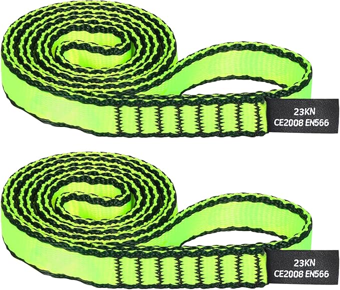 18MM Nylon Climbing Sling Runner - 23KN CE2008/EN566 Certified Outdoor Climbing Webbing for Rock Climbing, Rappelling, Mountaineering, Swing Gear, Outdoor Adventures & Emergency Anchoring