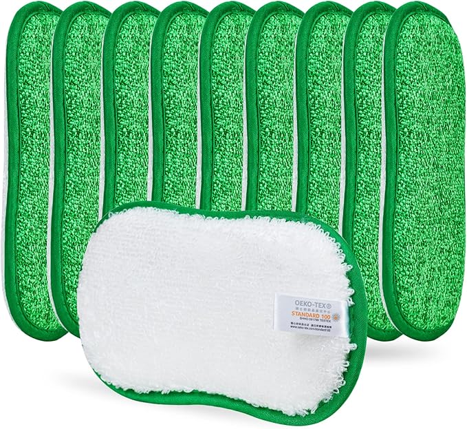 10 Pack Kitchen Dish Sponges Scrubber Non-Scratch Multi-Purpose Dishcloths, Sponge Along with Heavy Duty Scouring Power - Effortless Cleaning of Dishes, Pots and Pans