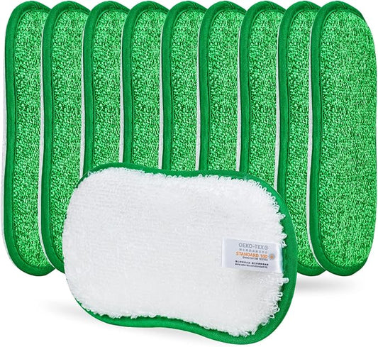 10 Pack Kitchen Dish Sponges Scrubber Non-Scratch Multi-Purpose Dishcloths, Sponge Along with Heavy Duty Scouring Power - Effortless Cleaning of Dishes, Pots and Pans