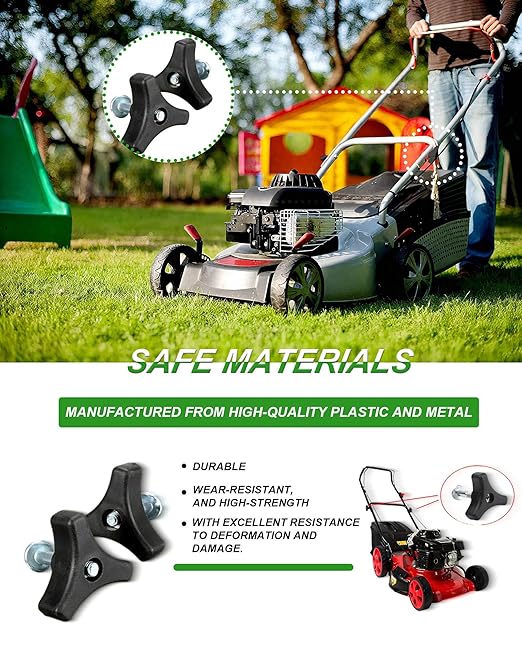 6 Sets Lawn Mower Handle Knobs Nut Bolt, Triangle Handle Knob Screw Bolt for Honda & Most Lawn Mower Machine Accessories
