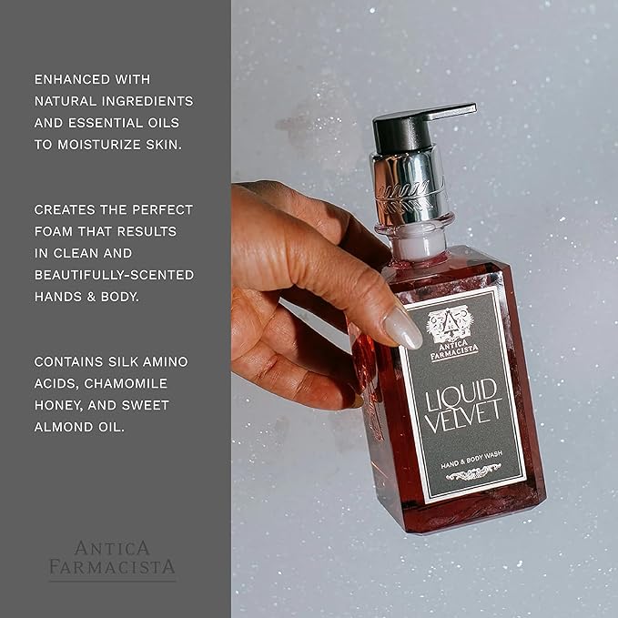 Antica Farmacista Liquid Velvet Hand & Body Wash - Luxury Gift for Women & Men - Hand & Skin Hydration
