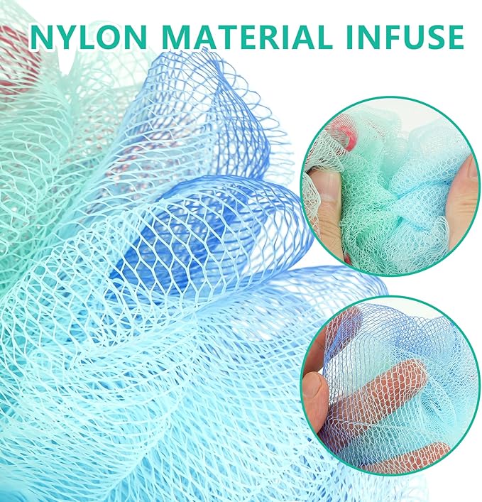 20 Pack Mini Shower Loofah Bath Sponge 20G, Soft Travel Size Nylon Mesh Puff for Body Wash, Loofah Shower Exfoliating Scrubber Pouf for Women and Men, Full Cleanse, Beauty Bathing Accessories