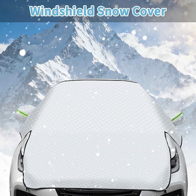 Heavy Duty Snow Car Cover 7-Layer Thickened Enlarge Windproof Waterproof Windshield Cover for Ice and Snow All-Season Versatility Universal Fit SUV/Truck/Sedan (96" x 87")