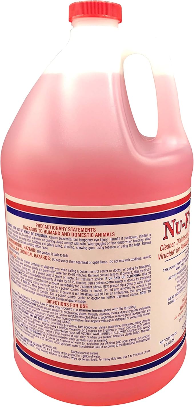 300048 Nu-Foamicide EPA Registered 1-Gal All Purpose Cleaner Concentrate, Industrial Commercial Grade (Packaging may vary)